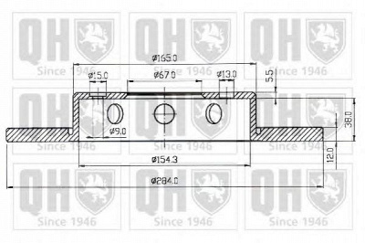 QUINTON HAZELL bdc3838 -  Тормозной диск